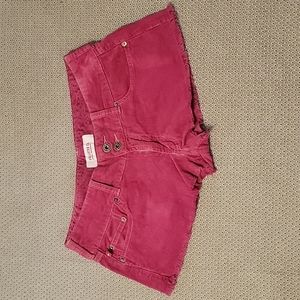 EUC *VINTAGE/Y2K" Hollister Raspberry Corduroy Cut-off Short Shorts Size:7(jrs)